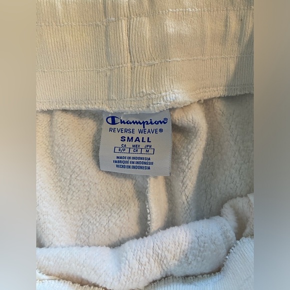 Champion White Cotton Drawstring Reverse Weave Shorts Size Small - Picture 5 of 10
